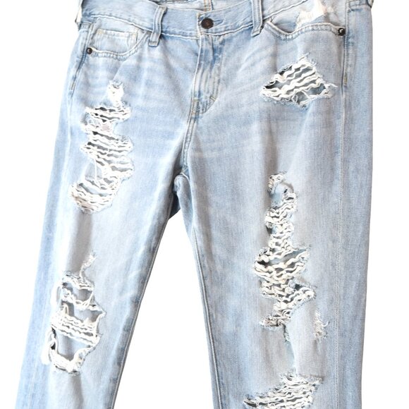 Abercrombie & Fitch Distressed Jeans W29 Light Wash Ripped Y2K Cali Surfer 2010s - Picture 3 of 9